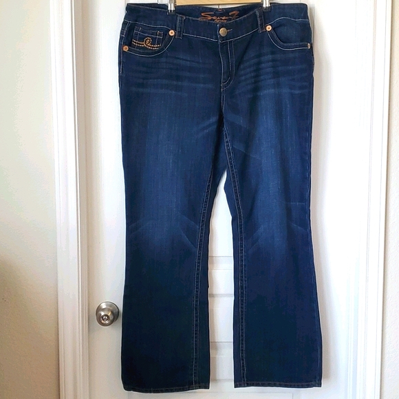 Seven7 Denim - Seven7 Dark Blue Plus Size Bootcut Jeans Size 20